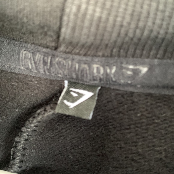 GYMSHARK Black Cropped Hoodie with white lettering size medium - Picture 7 of 8